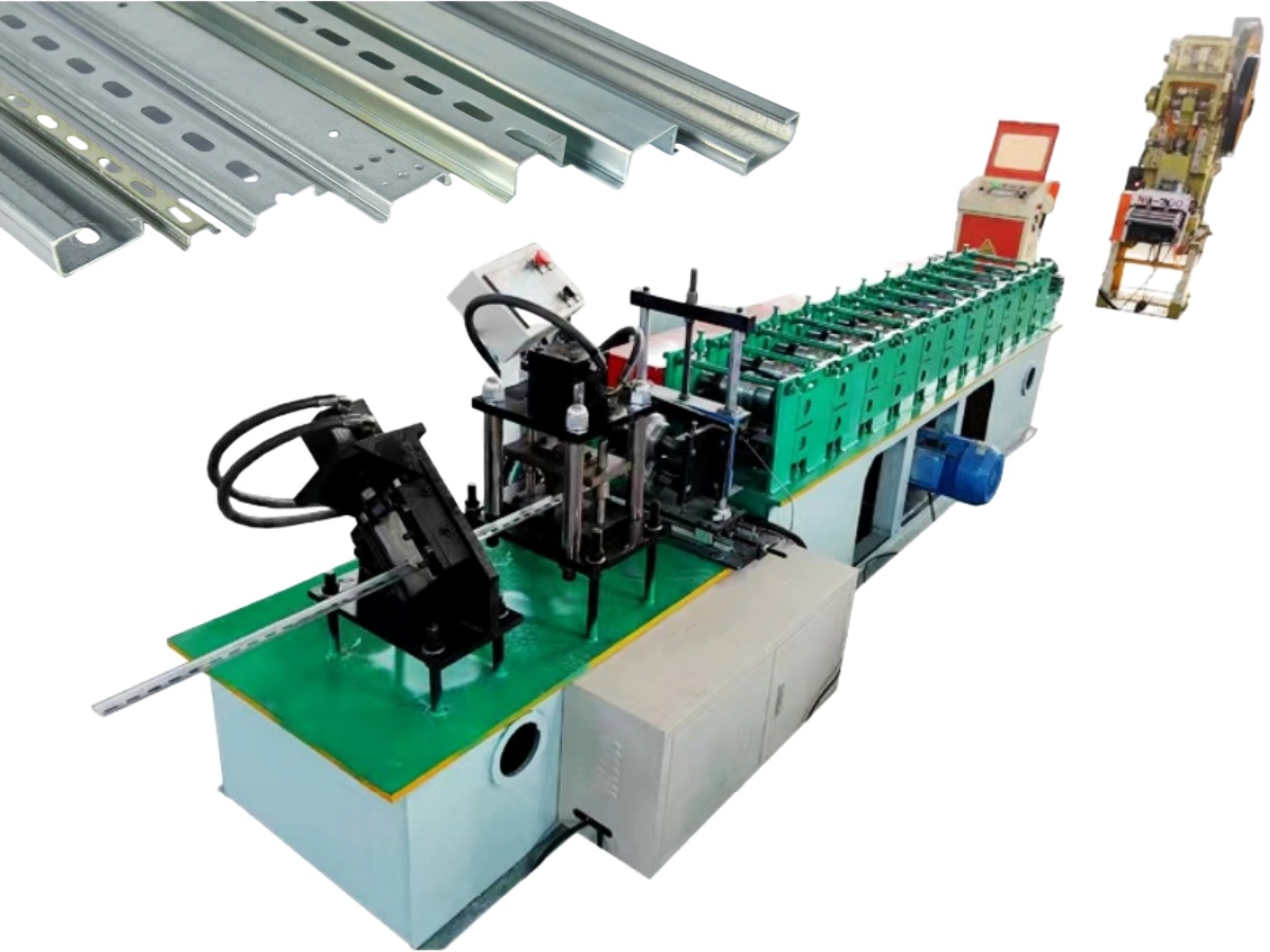 Slotted DIN rail machine/Automatic top hat DIN rail roll forming machine