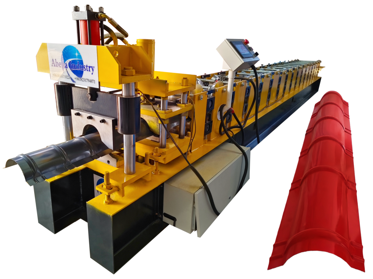Metal Roof Ridge Cap making Machine/Half round ridge flashing tile roll forming machine