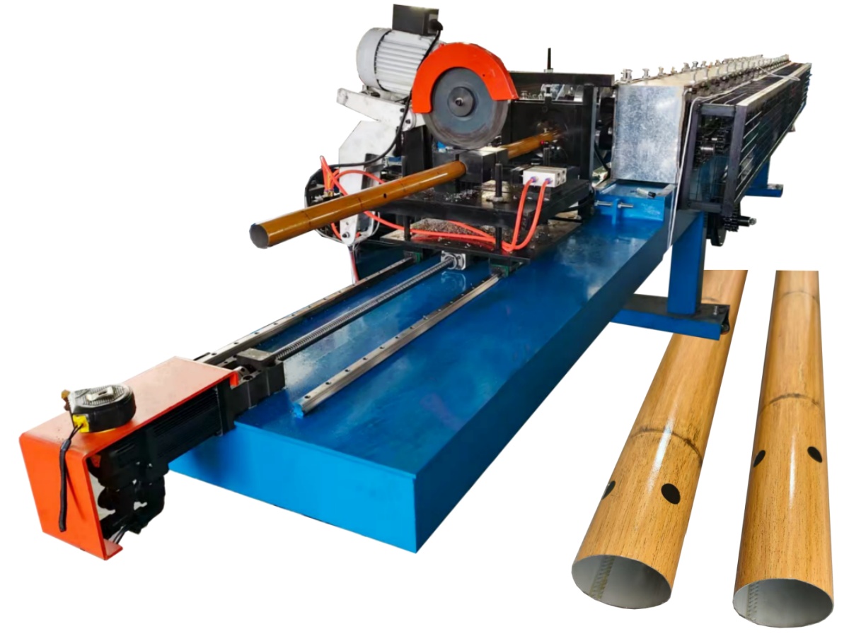 Lockseam round pipe making machine|perforated aluminum bamboo decorative tubes roll forming machine