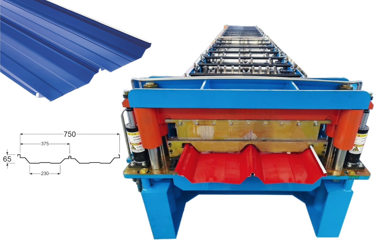 Clip-lock standing seam roofing sheet making machine | bite type standing seam roll former